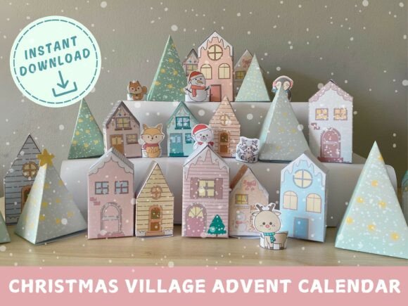 Download Christmas Village Advent Calendar Houses - Christmas village Collection