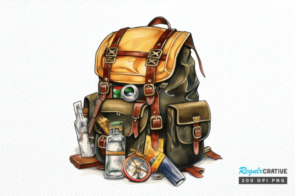 Download Vintage Backpack Sublimation Clipart Png - Sublimation Collection