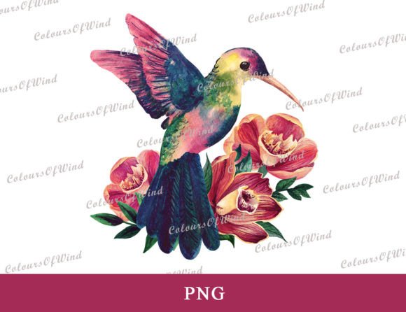 Download Hummingbird in Flowers Sublimation PNG - Sublimation Collection