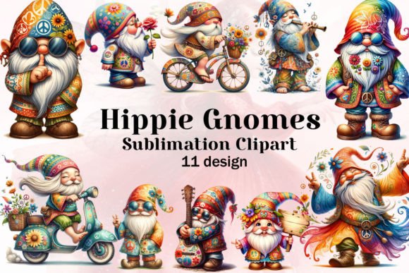 Download Hippie Gnomes Sublimation Clipart - Sublimation Collection