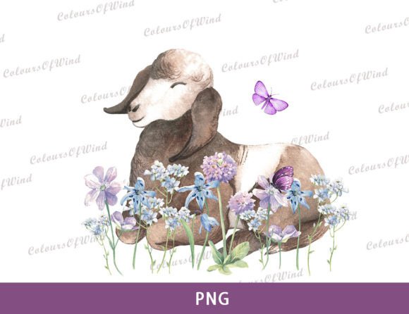 Download Watercolor Lamb Sublimation, Farm Animal - Sublimation Collection