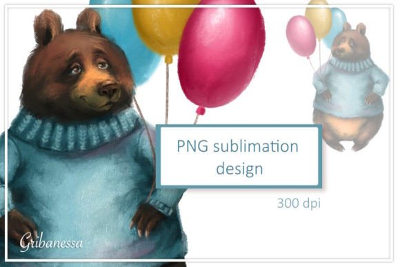 Download Cute Bear with Balloons| PNG Sublimation - Sublimation Collection