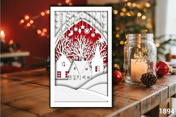 Download Multi Layer Christmas Village SVG 1894 - Christmas village Collection