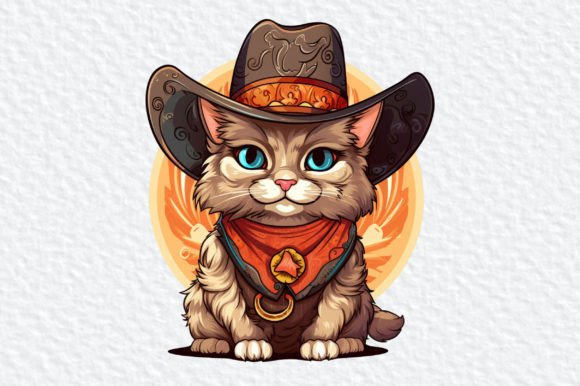 Download Cat Western Hat Clipart Sublimation - Sublimation Collection