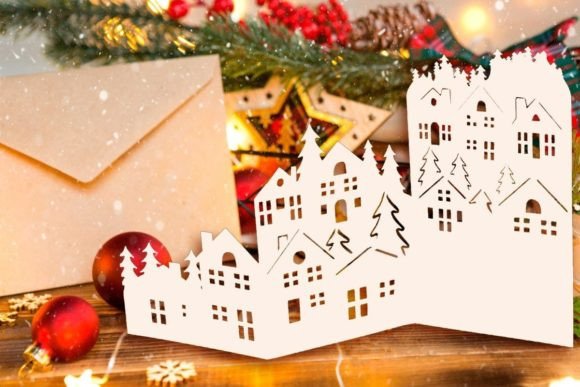 Download Christmas Village Accordion Card - Christmas village Collection