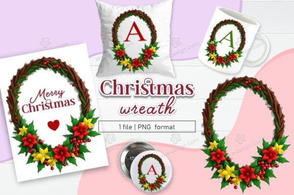 Download Christmas Wreath Clipart Sublimation 05 - Sublimation Collection