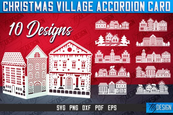 Download Christmas Village Accordion Card - Christmas village Collection