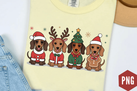 Download Christmas Dachshund PNG Holiday Dog Subl - Premium Bundle
