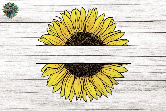 Download Split Sunflower Outline Sublimation - Sublimation Collection