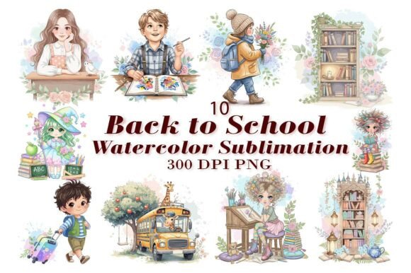 Download Creative School Watercolor Sublimation - Sublimation Collection