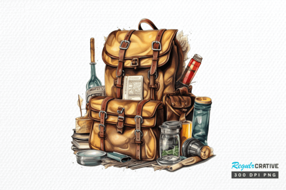 Download Vintage Backpack Sublimation Clipart Png - Sublimation Collection