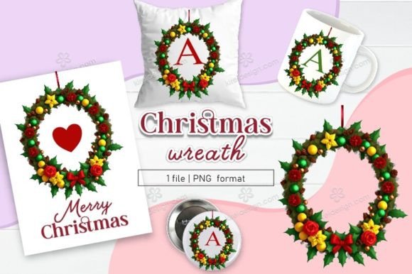 Download Christmas Wreath Clipart Sublimation 07 - Sublimation Collection