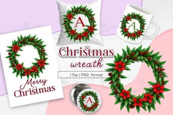 Download Christmas Wreath Clipart Sublimation 03 - Sublimation Collection