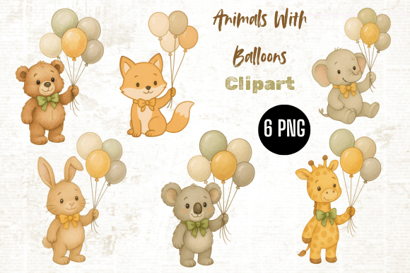 Download Animals with Balloons Png, Sublimation - Sublimation Collection