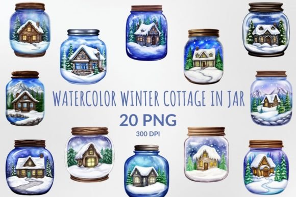 Download Winter Cottage in a Jar Sublimation Pack - Sublimation Collection