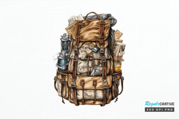 Download Vintage Backpack Sublimation Clipart Png - Sublimation Collection