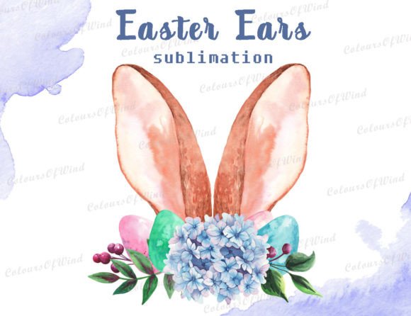Download Watercolor Easter Ears Sublimation PNG - Sublimation Collection