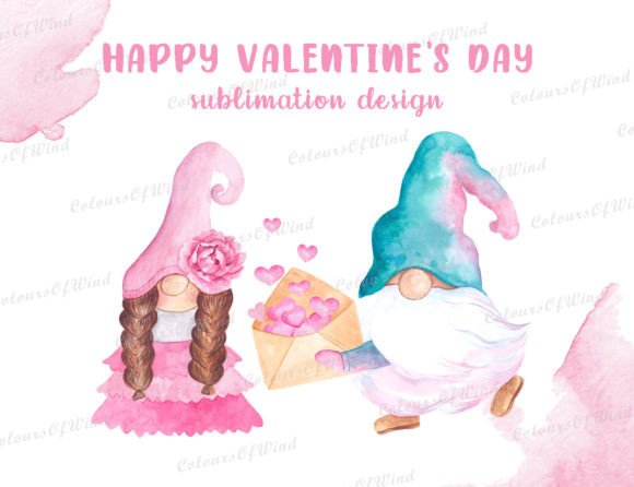 Download Cute Valentine Gnomes Sublimation Design - Sublimation Collection