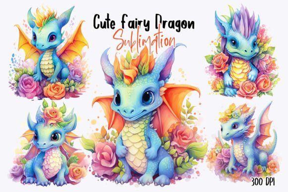 Download Cute Fairy Dragon Sublimation Clipart - Sublimation Collection