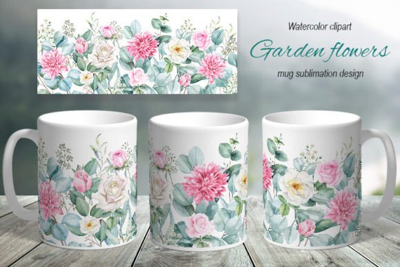 Download Mug Sublimation Design. Garden Flowers - Sublimation Collection