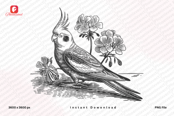 Download Hand Drawn Bird Cockatiel Bird PNG - Premium Resources
