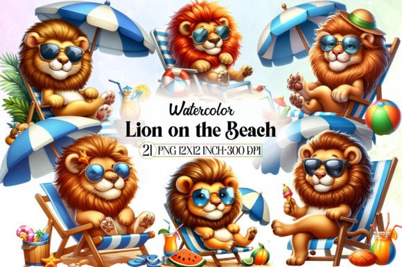 Download Cute Lion on the Beach Sublimation - Sublimation Collection