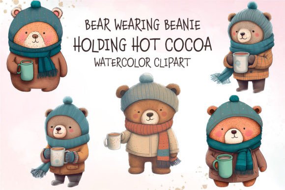Download Bear Wearing Beanie Hot Cocoa ClipArt - Hot cocoa clipart Collection