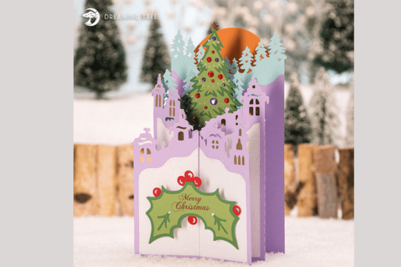 Download Christmas Village Cascade Card SVG - Christmas village Collection