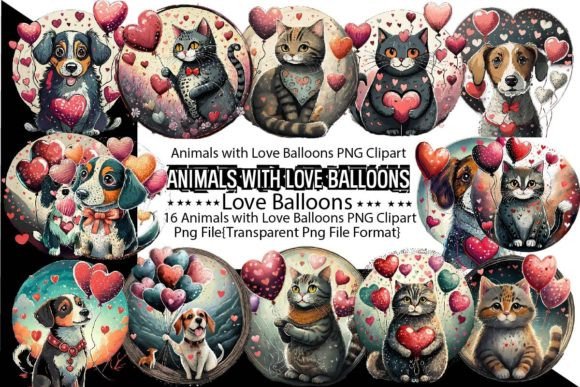 Download Animals with Love Balloons Sublimation - Sublimation Collection